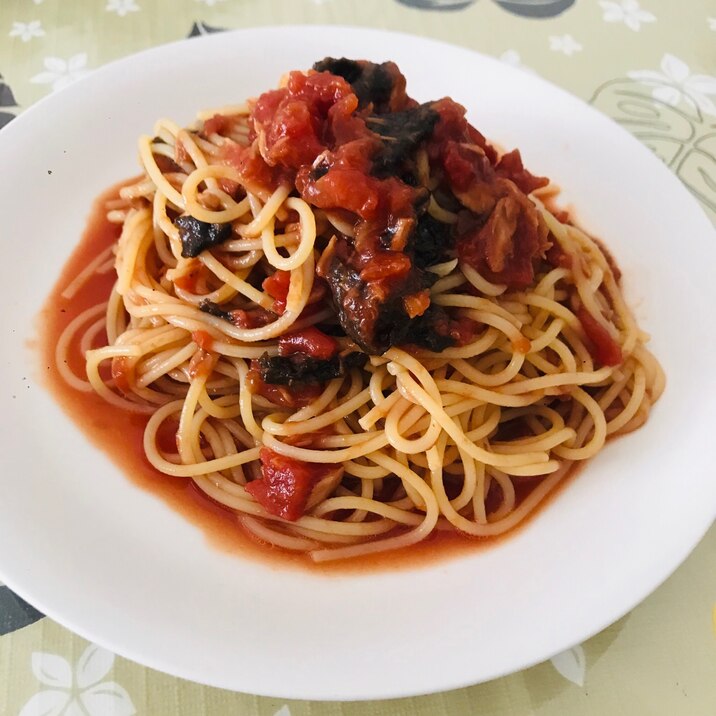 トマト缶de和風冷製パスタ